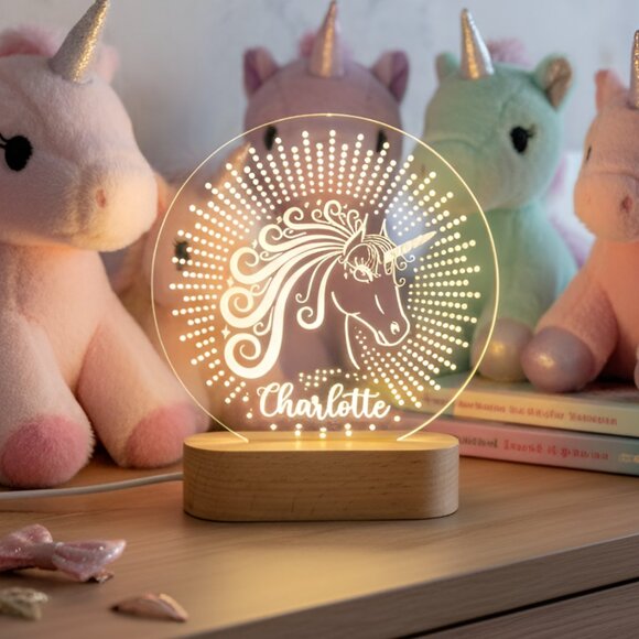 Unicorn Custom Name Light • Personalized LED Cloud Decor • Kids Gift - Picture 8 of 8